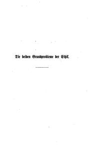 Cover of Die beiden Grundprobleme der Ethik by Arthur Schopenhauer