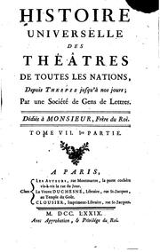 Cover of Histoire universelle des théâtres de toutes les nations, depuis Thespis jusau'à nos jours by Unknown