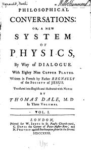 Front cover of Entretiens physiques d'Ariste et d'Eudoxe by Regnault Père