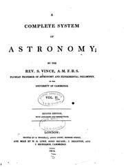 Front cover of A complete system of astronomy by Samuel Vince