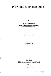 Front cover of Principles of economics by F. W. Taussig