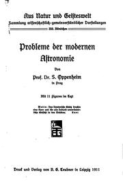 Front cover of Probleme der modernen astronomie by Oppenheim, Samuel