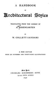 Cover of Architektonischen Stylarten by A. Rosengarten