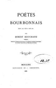 Front cover of Poètes boubonnais (XIVe au XVIIe siècle) by Ernest Bouchard