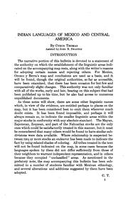 Front cover of Indian languages of Mexico and Central America and their geographical distribution by Thomas, Cyrus