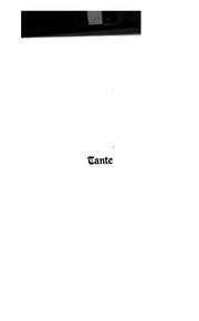 Cover of Tante by Anne Douglas Sedgwick
