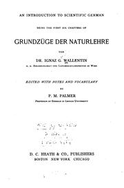Front cover of An introduction to scientific German by Ignaz Wallentin