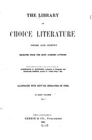 Front cover of The library of choice literature by Ainsworth Rand Spofford