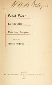 Cover of Legal lore by Andrews, William