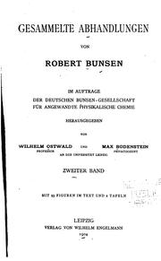 Cover of Gesammelte Abhandlungen von Robert Bunsen by R. Bunsen