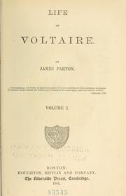 Front cover of Life of Voltaire by James Parton