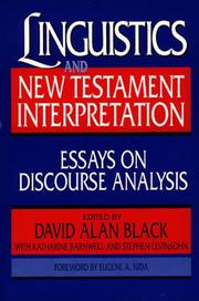 Cover of Linguistics and New Testament interpretation by David Alan Black