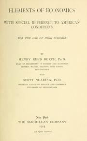 Front cover of Elements of economics by Henry Reed Burch