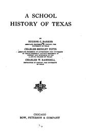 Front cover of A school history of Texas by Eugene Campbell Barker