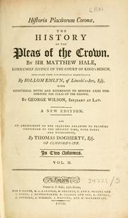 Front cover of Historia placitorum coronæ by Sir Matthew Hale