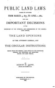 Front cover of Public land laws by Henry Norris Copp