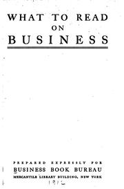 Front cover of What to read on business by Business book bureau, New York.