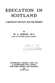 Front cover of Education in Scotland by William John Gibson
