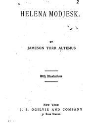 Cover of Helena Modjeska by Jameson Torr Altemus