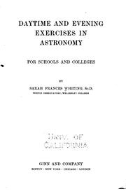 Front cover of Daytime and evening exercises in astronomy, for schools and colleges by Sarah Frances Whiting