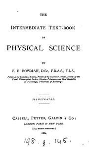 Front cover of The intermediate text-book of physical science by F. H. Bowman