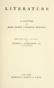 Cover of Literature by John Henry Newman