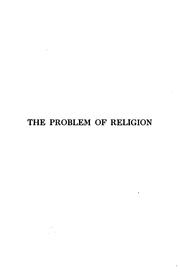 Front cover of The problem of religion by Emil Carl Wilm