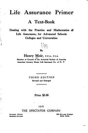 Cover of Life assurance primer by Henry Moir