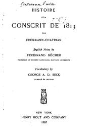 Front cover of Histoire d'un conscrit de 1813 by Emile Erckmann