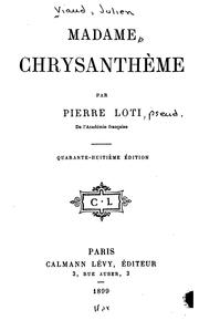 Cover of Madame Chrysanthème by Pierre Loti