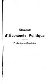 Cover of Éléments d'économie politique .. by Bertrand Nogaro