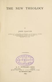 Cover of The new theology by Bascom, John