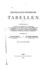 Cover of Physikalisch-chemische Tabellen by H. Landolt