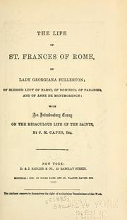 Front cover of The life of St. Frances of Rome by Fullerton, Georgiana, Lady, 1812-1885