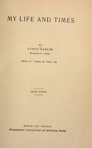 Front cover of My life and times by Hamlin, Cyrus
