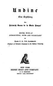 Cover of Undine, eine Erzählung by Friedrich de la Motte-Fouqué