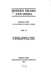 Front cover of Modern drama and opera by Frank Keller Walter
