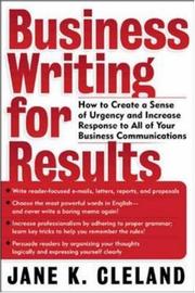 Cover of Business Writing for Results by Jane K. Cleland