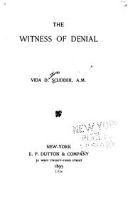 Front cover of The witness of denial by Scudder, Vida Dutton