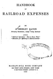 Front cover of Handbook of railroad expenses by James Shirley Eaton