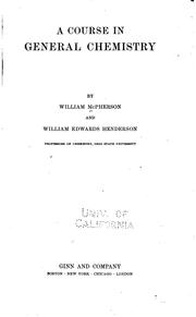 Front cover of A course in general chemistry by McPherson, William