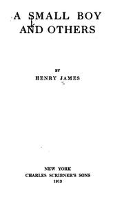 Cover of A small boy and others by Henry James
