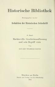 Front cover of Machiavellis Geschichtsauffassung und sein Begriff virtù by Eduard Wilhelm Mayer