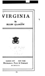 Cover of Virginia by Ellen Anderson Gholson Glasgow