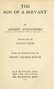 Front cover of The son of a servant by August Strindberg