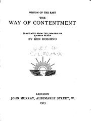 Front cover of The way of contentment by Kaibara, Ekiken