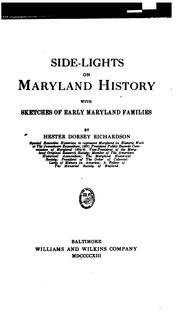Front cover of Side-lights on Maryland history by Hester Dorsey Richardson