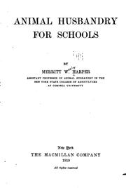 Front cover of Animal husbandry for schools by Merritt W. Harper