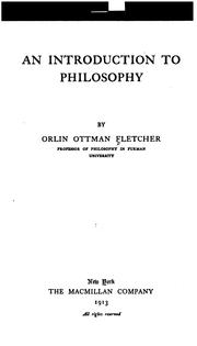 Front cover of An introduction to philosophy by Orlin Ottman Fletcher