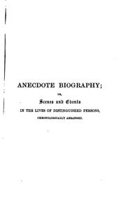 Cover of Anecdote biography by John Timbs